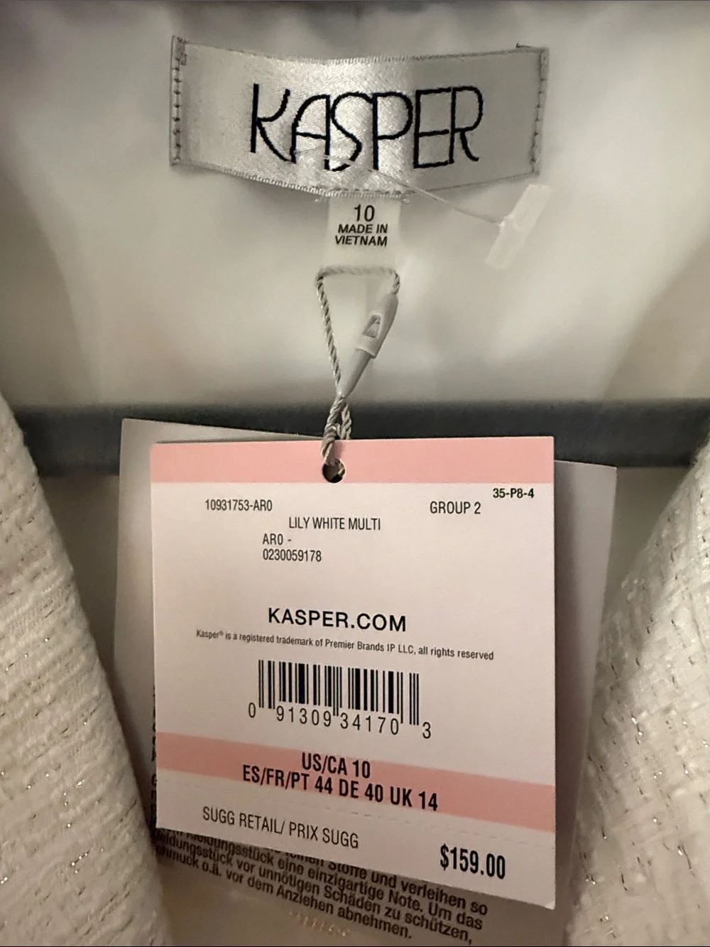 Kasper Cream Textured Knee-Length Coat with Rounded Collar - Picture 2 of 3